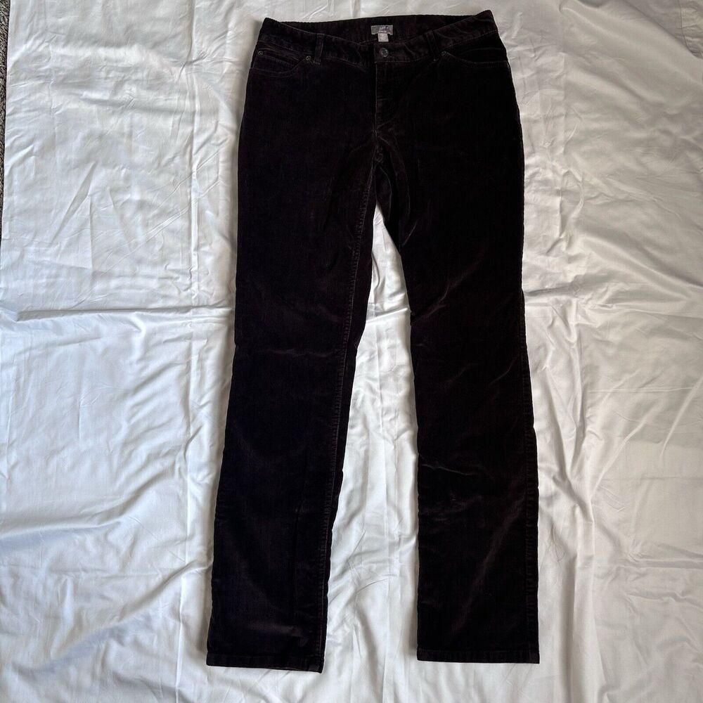 J. JILL SIZE 6 BROWN STRETCH CORDUROY Slim LEG PANTS JEANS Fall Comfort Preppy